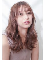ポイントファイブバイソレイユ 豊橋駅前大通店(.5 by SOLEIL)&nbsp;ロングレイヤーサイドバングピンクブラウン