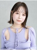 ボブ顔周りレイヤー韓国ヘアくびれヘアミディアム_F50842