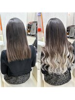 ボヤージュニケ(Voyage Nike)&nbsp;Before→After/編み込みエクステ×ホワイトグラデーション