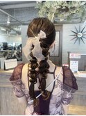 編み下ろしヘア