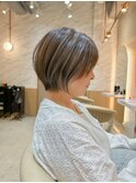 ☆オリーブグレー/ショートボブ/ココアベージュ/小顔/錦糸町１４