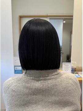 切りっぱなしボブ【ワンレン×黒髪】