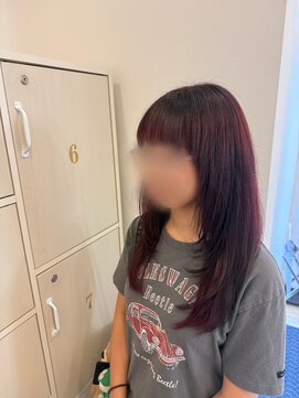 ジュエ ヘアー デザイン(Jue hair design) 夏チェリーレッド/ワンカラー/レイヤーカット/知立/20代