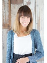 フェイス 赤羽店(face) ペールベージュセクションカラーグラデーションカラー外ハネボブ