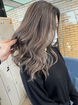 ラフ(LAFF) #バレイヤージュ#グレージュカラー#ボブウルフ#ココアベージュ