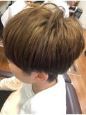ツーブロックショートマッシュ×グレージュ
