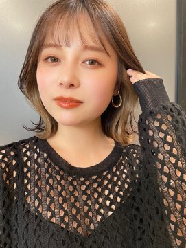 アイヴィ 表参道(IVY) フェイスレイヤーイヤリングカラーくびれボブ【肥田亜沙美】