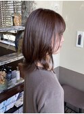 切りっぱなしボブ/エアリーロング/美髪/ピンクブラウン/観音寺