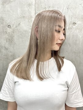 ソルトウォーター(SALT WATER) レイヤーカット/シアベージュ/韓国ヘアー/ブリーチ/恵比寿/