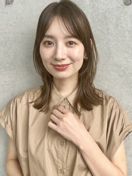 ガーデン オオタカノモリ(garden otakanomori) ふんわりミディアム×小顔前髪レイヤーカット×ツヤ髪スタイルf