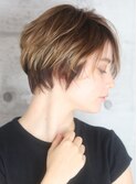 ショート・ボブ/白髪ぼかし/ハイライト/絶壁解消/30代/40代/50代
