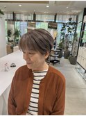 白髪が多い方の白髪染め ローライト 大人ショートで春らしく