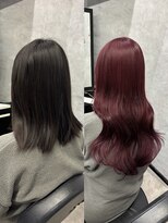 エル ヘアサロン なんば店(eL) チェリーレッド長さ出し★【SYURI】