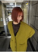#ボブ#オレンジベージュカラー