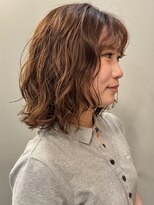 サンプラス(san+)&nbsp;レイヤーボブニュアンスパーマベージュカラー/木梨健太