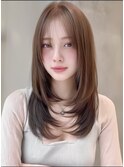 内巻きワンカールレイヤー×シースルーバング簡単スタイリング☆