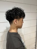 アルゴ 茅ヶ崎(ARUGO)&nbsp;サーフカールmen's/刈り上げセンターパート/ブルーブラック