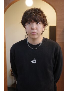 エディ(Edy) メンズマッシュ波巻きスパイラルパーマケアパーマ眉毛カット岡山