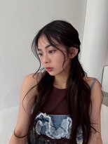 エヌ 大阪梅田茶屋町(enu)&nbsp;海外風顔まわりレイヤー×ハーフアップ