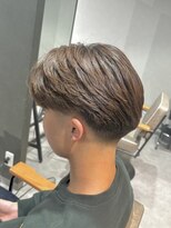 Men's salon Swell 成田店 Men'sパーマ/Men'sカット/眉毛【メンズサロン スウェル】&nbsp;ブラウンカラー×マッシュセンターパート [#成田 #MEN'S]