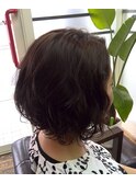 簡単スタイリング前下がりパーマ