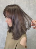 シアーグレージュ×スロウカラー×ミディアムレイヤー