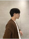 ソフトツーブロック ×    無造作パーマ