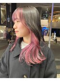 【2bleach】【コットンピンク】インナーカラー×ロング