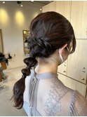 ゆる編みバブルポニー#ヘアアレンジ #結婚式ヘア #西尾市