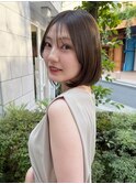 ブリーチ無し オリーブグレージュ × 韓国ボブ × タンバルモリ