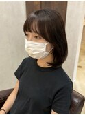 レイヤーボブ 顔周りレイヤー ココアブラウン【momoka】
