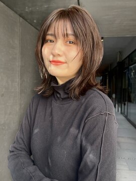 ガーデンヨコハマ(GARDEN YOKOHAMA) 黒髪小顔ミディアムミディアムレイヤーバーガンディ