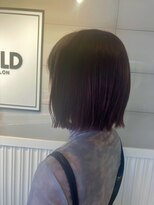 ギルド 清瀬店(GUILD) 艶感ワインレッドの切りっぱなしボブ