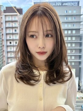 ルージュシー 堀江(RU10C) レイヤーカット/ブリーチなしダブルカラー/ベージュ　AI未使用