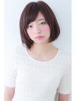 ブルーフェーセス 表参道(blue faces) 『bluefaces』ピンクブラウン 斜めバングナチュラルボブ