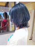 ネイビーカラー×ウルフカット【moemi】