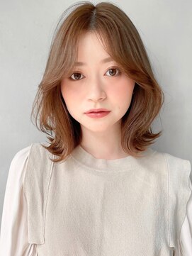 キリ 表参道(kyli) 前髪 マチルダボブ ピンクベージュ インナーグレージュ丸型*