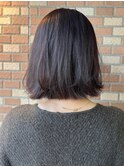 切りっぱなしボブ パープルブラウン