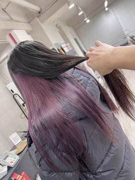 アジールヘア 所沢プロペ通り店(agir hair) インナーパープルヴァイオレットロング所沢
