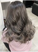 ハイライトシルバーグレージュくすみカラーダブルカラー髪質改善