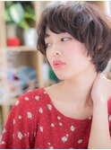 くせ毛風パーマダークアッシュ束感ショートc5戸頭20代30代40代