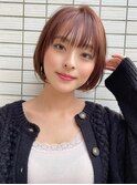 前髪×韓国丸みショートボブ×ショコラブラウン【横浜モード】