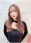 【韓国ヘア】レイヤーカット ピンクベージュ イメチェン