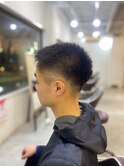 【soy-kufu】MEN'S HAIRアッシュブラックマッシュパーマ 