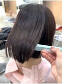 縮毛矯正 髪質改善 美髪 ボブ 切りっぱなしボブ 艶髪 艶カラー