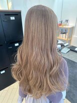 ユニ バイ マグ 長野店(Uni.by Mag)&nbsp;透明感カラーブリーチダブルカラーミルクティーベージュロング