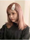 レイヤーカット/ピンクベージュ