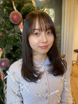 ガーランド (Garland) 大人かわいいミディアムレイヤーマロンベージュ顔まわりレイヤー