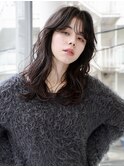 リラクシー/ゆるふわ/ウェットヘア/アッシュブラック/元町