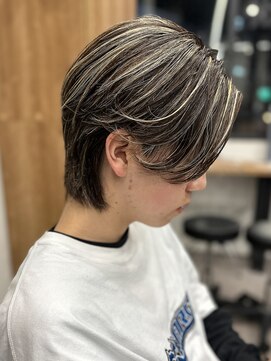 エルマーク 神戸三宮(L-MARK) ハイライトセンターパートメッシュダブルカラーツーブロック